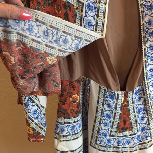 Revolve Line and Dot Women's Floral Split Back Tasha Kimono Romper/Size Small - Picture 11 of 13